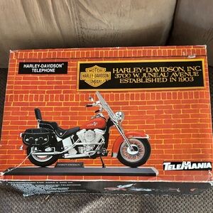 Harley-Davidson Orange and Black Diecast Motorcycle Display